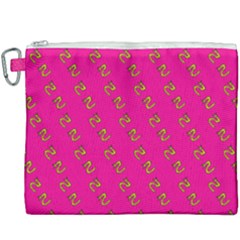 No Step On Snek Pattern Pink Background Meme Canvas Cosmetic Bag (xxxl) by snek