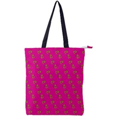 No Step On Snek Pattern Pink Background Meme Double Zip Up Tote Bag by snek