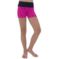 No Step On Snek Pattern Pink Background Meme Kids  Lightweight Velour Yoga Shorts by snek