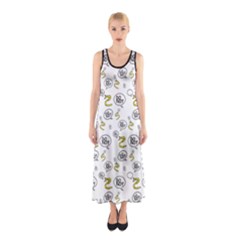 No Step On Snek Do Not Bubble Speech Pattern White Background Meme Sleeveless Maxi Dress by snek