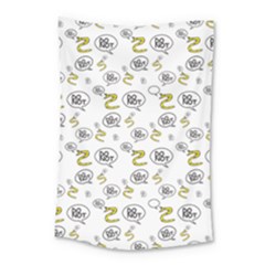 No Step On Snek Do Not Bubble Speech Pattern White Background Meme Small Tapestry by snek