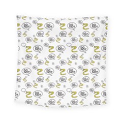 No Step On Snek Do Not Bubble Speech Pattern White Background Meme Square Tapestry (small) by snek