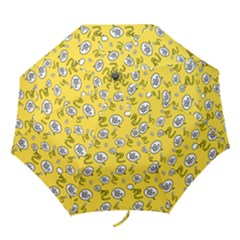 No Step On Snek Do Not Bubble Speech Pattern Yellow Background Meme Folding Umbrella by snek