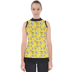 No Step On Snek Do Not Bubble Speech Pattern Yellow Background Meme Mock Neck Shell Top by snek