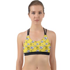 No Step On Snek Do Not Bubble Speech Pattern Yellow Background Meme Back Web Sports Bra by snek