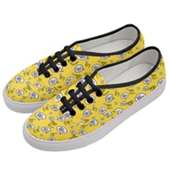 No Step On Snek Do Not Bubble Speech Pattern Yellow Background Meme Women s Classic Low Top Sneakers by snek