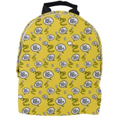 No Step On Snek Do Not Bubble Speech Pattern Yellow Background Meme Mini Full Print Backpack by snek