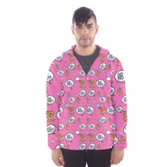 No Step On Snek Do Not Bubble Speech Pattern Pink Background Meme Men s Hooded Windbreaker