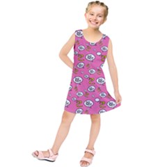 No Step On Snek Do Not Bubble Speech Pattern Pink Background Meme Kids  Tunic Dress by snek