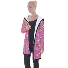 No Step On Snek Do Not Bubble Speech Pattern Pink Background Meme Longline Hooded Cardigan by snek