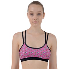 No Step On Snek Do Not Bubble Speech Pattern Pink Background Meme Line Them Up Sports Bra by snek