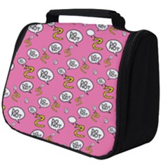 No Step On Snek Do Not Bubble Speech Pattern Pink Background Meme Full Print Travel Pouch (big) by snek