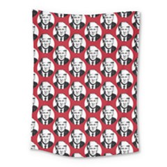 Trump Retro Face Pattern Maga Red Us Patriot Medium Tapestry by snek