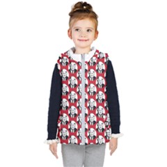 Trump Retro Face Pattern Maga Red Us Patriot Kids  Hooded Puffer Vest by snek