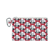 Trump Retro Face Pattern Maga Red Us Patriot Canvas Cosmetic Bag (small) by snek