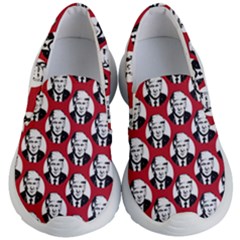 Trump Retro Face Pattern Maga Red Us Patriot Kids  Lightweight Slip Ons by snek