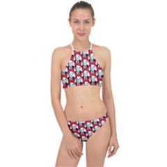 Trump Retro Face Pattern Maga Red Us Patriot Racer Front Bikini Set by snek