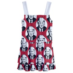 Trump Retro Face Pattern Maga Red Us Patriot Kids  Layered Skirt Swimsuit by snek