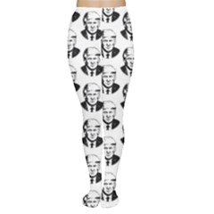 Trump Retro Face Pattern Maga Black And White Us Patriot Tights by snek