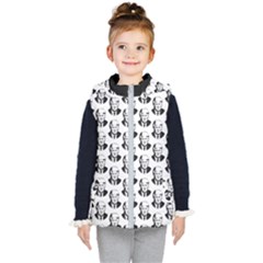 Trump Retro Face Pattern Maga Black And White Us Patriot Kids  Hooded Puffer Vest by snek