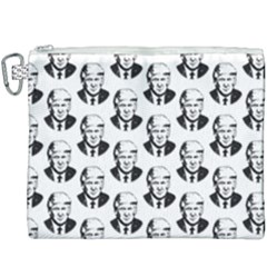 Trump Retro Face Pattern Maga Black And White Us Patriot Canvas Cosmetic Bag (xxxl) by snek