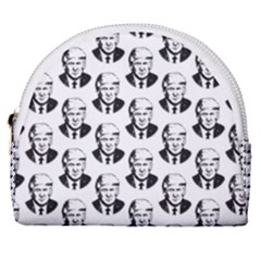 Trump Retro Face Pattern Maga Black And White Us Patriot Horseshoe Style Canvas Pouch by snek