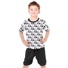 Trump Retro Face Pattern Maga Black And White Us Patriot Kid s Set by snek