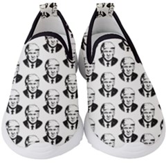Trump Retro Face Pattern Maga Black And White Us Patriot Kids  Slip On Sneakers by snek