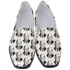 Trump Retro Face Pattern Maga Black And White Us Patriot Women s Classic Loafer Heels by snek