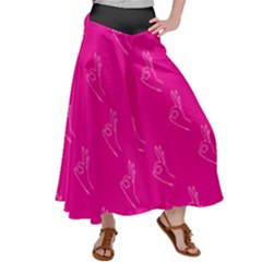 A-ok Perfect Handsign Maga Pro-trump Patriot On Pink Background Satin Palazzo Pants by snek