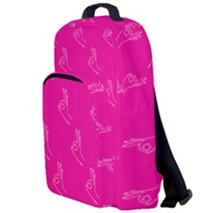 A-ok Perfect Handsign Maga Pro-trump Patriot On Pink Background Double Compartment Backpack by snek