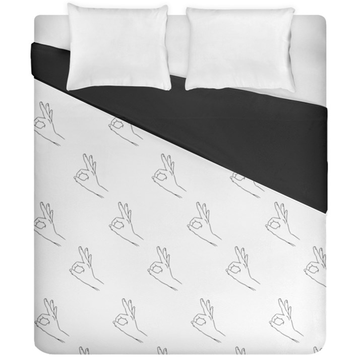 A-Ok Perfect handsign MAGA Pro-Trump Patriot black and white Duvet Cover Double Side (California King Size)