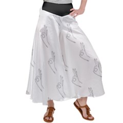 A-ok Perfect Handsign Maga Pro-trump Patriot Black And White Satin Palazzo Pants