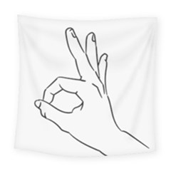 A-ok Perfect Handsign Maga Pro-trump Patriot Black And White Square Tapestry (large) by snek