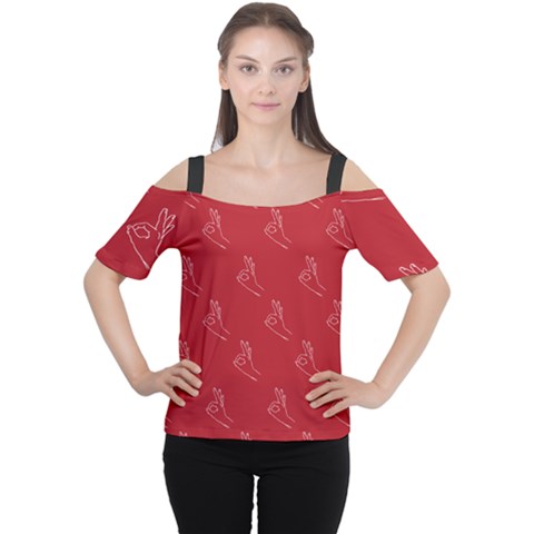 A-ok Perfect Handsign Maga Pro-trump Patriot On Maga Red Background Cutout Shoulder Tee by snek