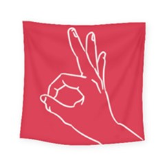 A-ok Perfect Handsign Maga Pro-trump Patriot On Maga Red Background Square Tapestry (small) by snek