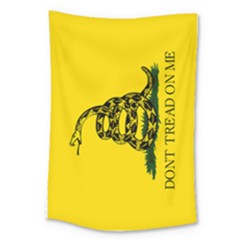 Gadsden Flag Don t Tread On Me Yellow Background Large Tapestry by snek