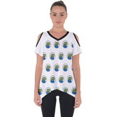 Apu Apustaja With Banana Phone Wall Eyed Pepe The Frog Pattern Kekistan Cut Out Side Drop Tee by snek