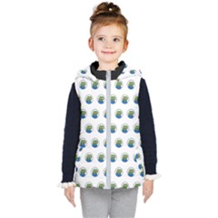 Apu Apustaja With Banana Phone Wall Eyed Pepe The Frog Pattern Kekistan Kids  Hooded Puffer Vest by snek