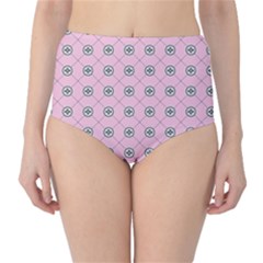 Kekistan Logo Pattern On Pink Background Classic High-waist Bikini Bottoms by snek