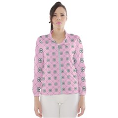 Kekistan Logo Pattern On Pink Background Windbreaker (women) by snek