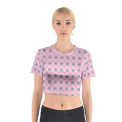 Kekistan Logo Pattern On Pink Background Cotton Crop Top by snek