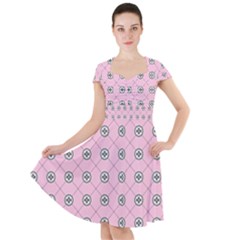 Kekistan Logo Pattern On Pink Background Cap Sleeve Midi Dress by snek