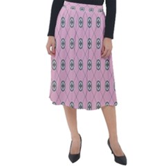 Kekistan Logo Pattern On Pink Background Classic Velour Midi Skirt  by snek