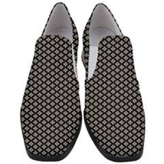 Logo Kekistan Pattern Elegant With Lines On Black Background Slip On Heel Loafers by snek