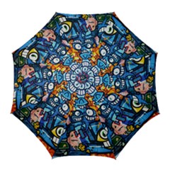 Graffiti Urban Colorful Graffiti Cartoon Fish Golf Umbrellas by genx