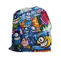 Graffiti Urban Colorful Graffiti Cartoon Fish Drawstring Pouch (xxl) by genx