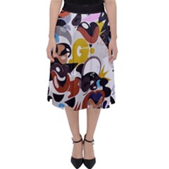 Graffiti Urban Colorful Graffiti City Wall Hip Hop Music Singers Classic Midi Skirt by genx