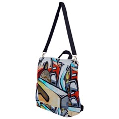 Blue Face King Graffiti Street Art Urban Blue And Orange Face Abstract Hiphop Crossbody Backpack by genx