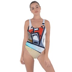 Blue Face King Graffiti Street Art Urban Blue And Orange Face Abstract Hiphop Bring Sexy Back Swimsuit by genx